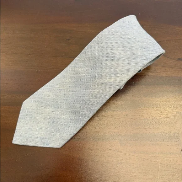 CORNELIANI Linen Classic Herringbone Silk Tie Lot Light Blue & Dusty Rose - Picture 2 of 9